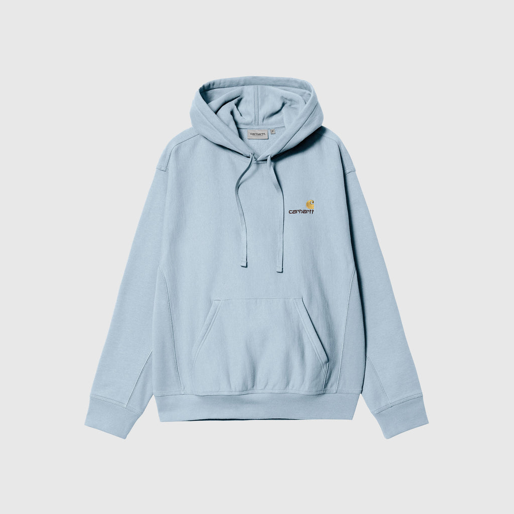 Carhartt WIP Hooded American Script Sweat - Frosted Blue - Front