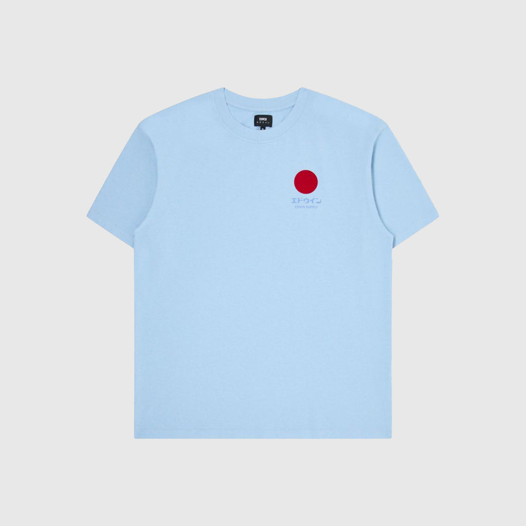 Edwin Japanese Sun Supply Tee - Placid Blue Garment Washed - Front