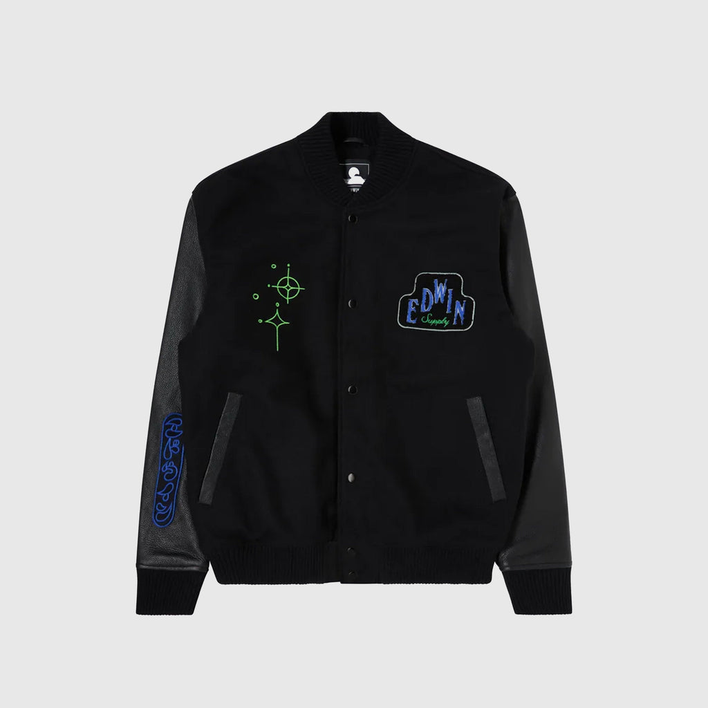 Edwin Angels Jacket - Black Unwashed Front