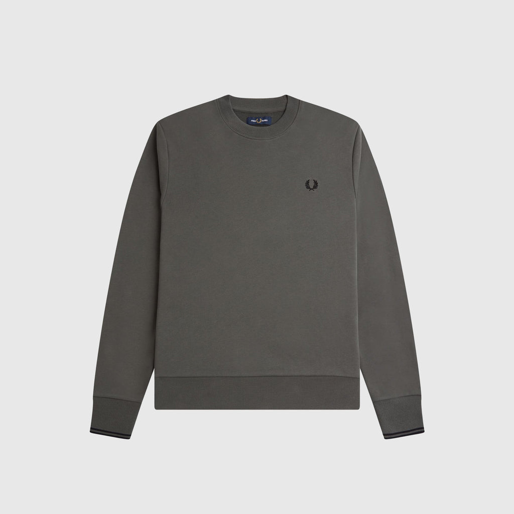 Fred Perry Crew Neck Sweatshirt - Field Green - Front