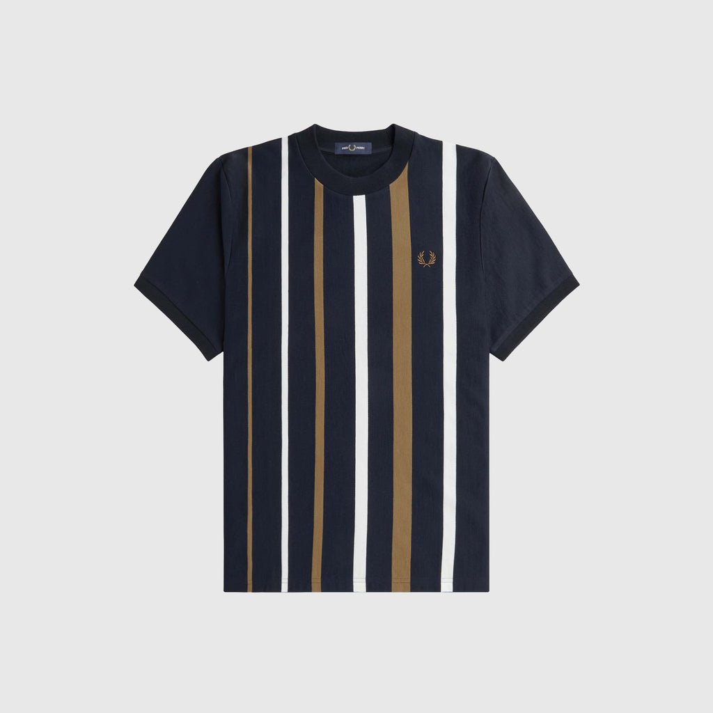 Fred Perry Gradient Stripe Tee - Navy - Front