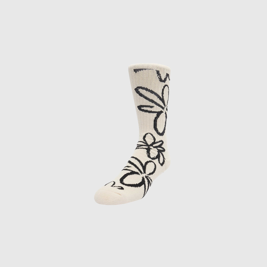 Obey Floral Socks - Unbleached - Front