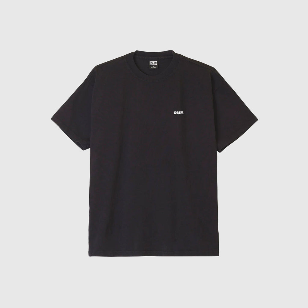 Obey Bold 3 Heavyweight Tee - Off Black - Front