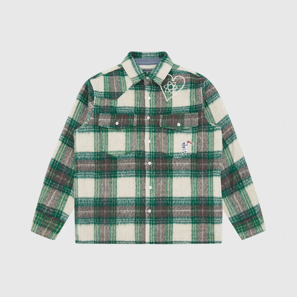 Billionaire Boys Club Heart & Mind Check Overshirt - Green Check - Front