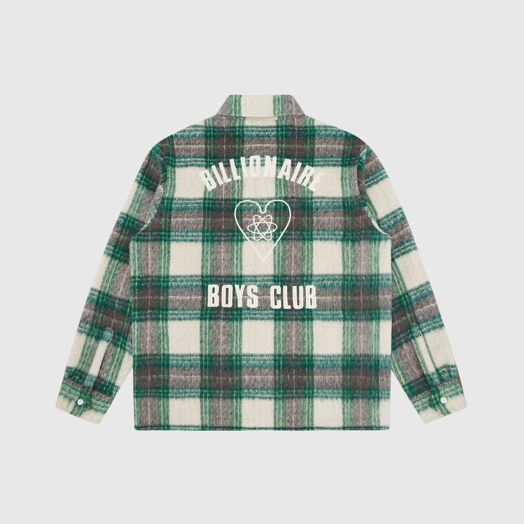 Billionaire Boys Club Heart & Mind Check Overshirt - Green Check - Back
