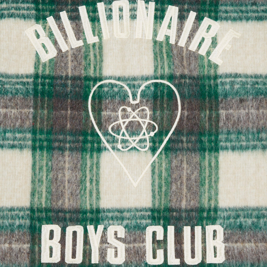 Billionaire Boys Club Heart & Mind Check Overshirt - Green Check - Back Close Up