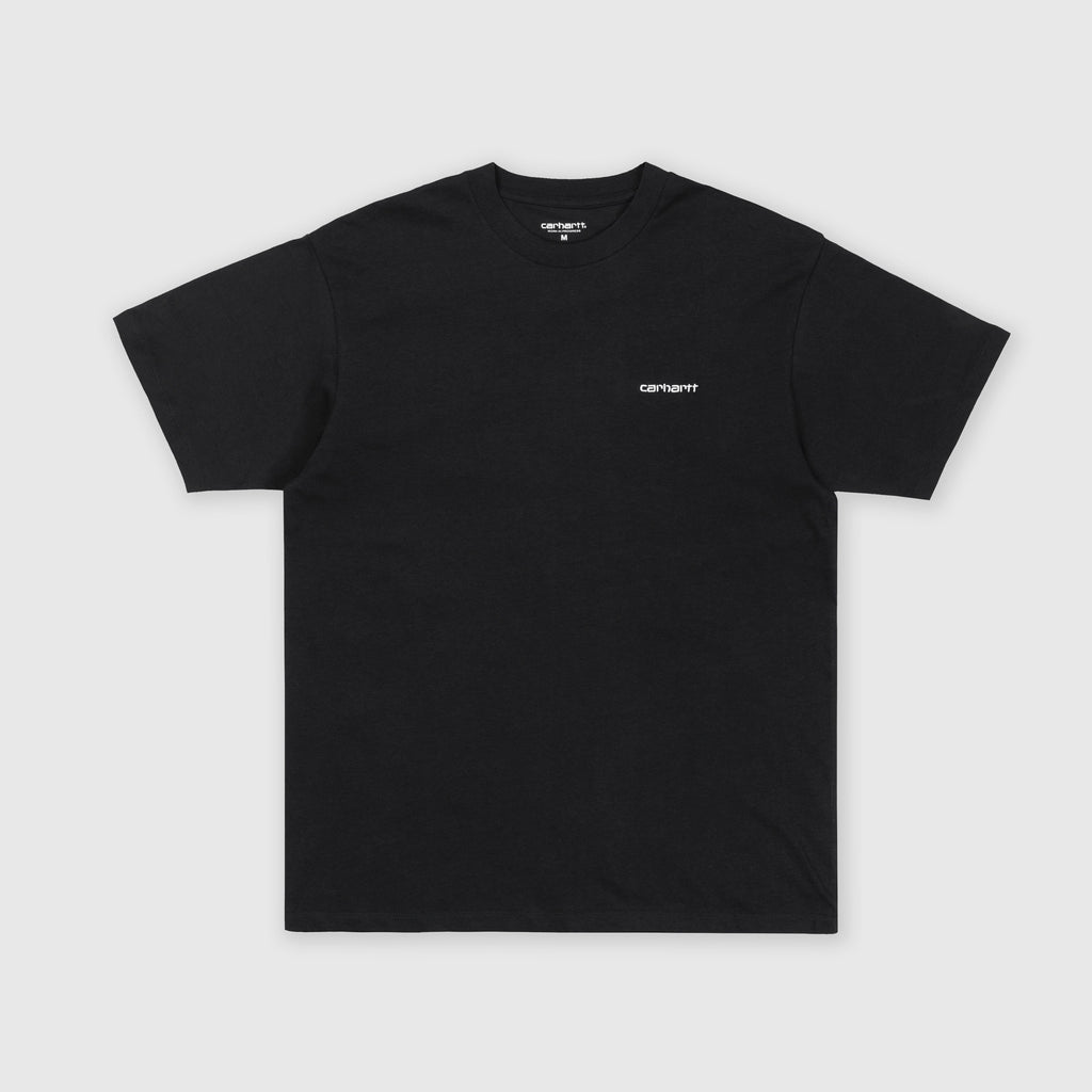 Carhartt WIP SS Script Embroidery Tee - Black / White Front