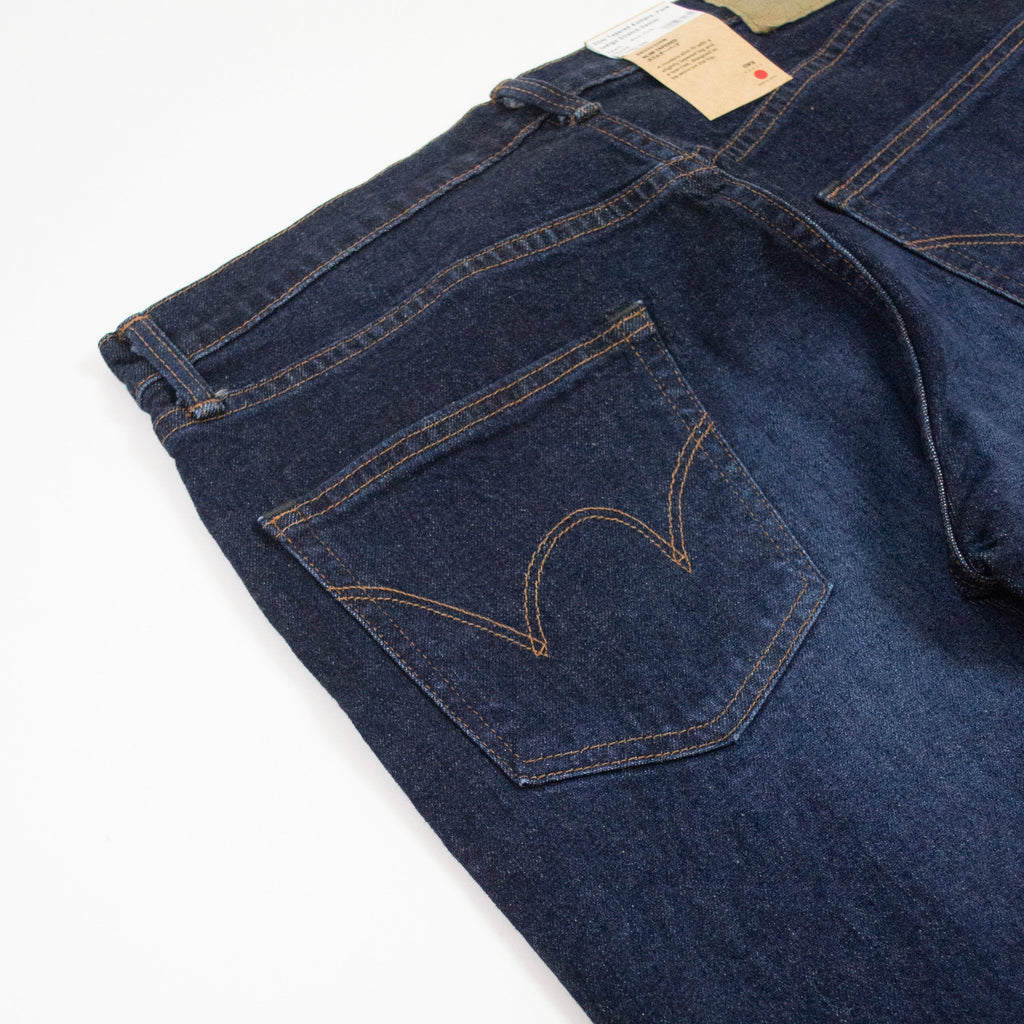 Edwin Kaihara Pure Indigo Stretch Denim - Blue Dark Used - Close Up