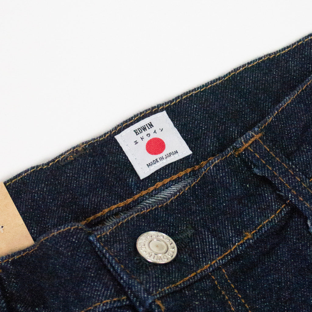 Edwin Kaihara Pure Indigo Stretch Denim - Blue Rinsed - Close Up