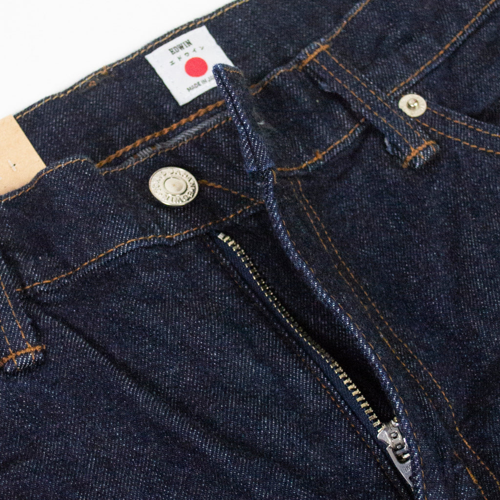 Edwin Kaihara Pure Indigo Stretch Denim - Blue Rinsed - Close Up