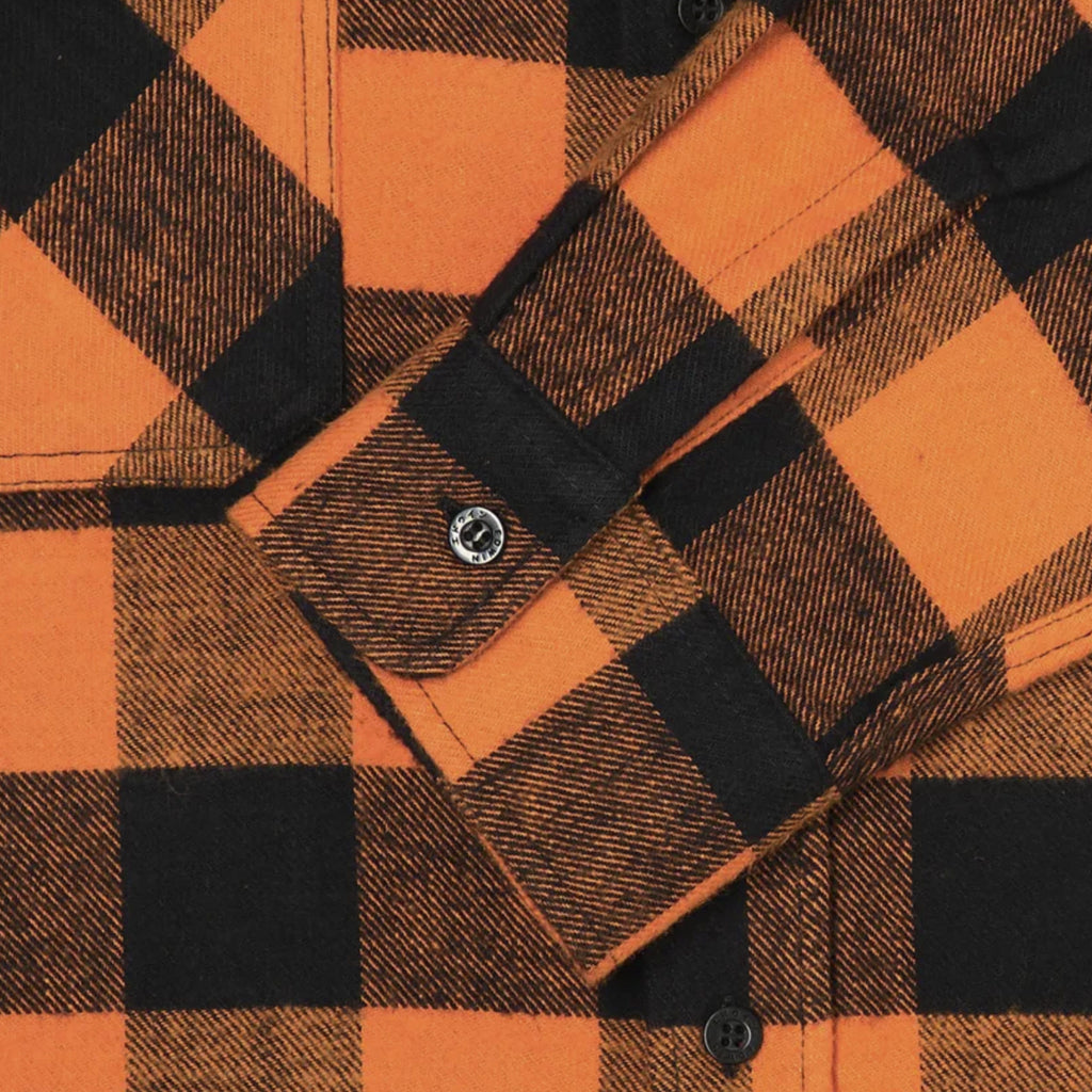 Edwin LS Labour Shirt - Seville Orange Garment Washed Sleeve Cuff