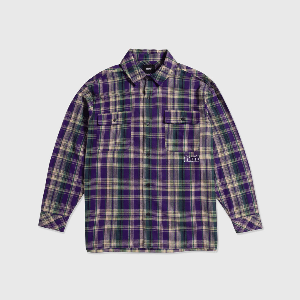HUF Banks Flannel Shirt - Purple - Front