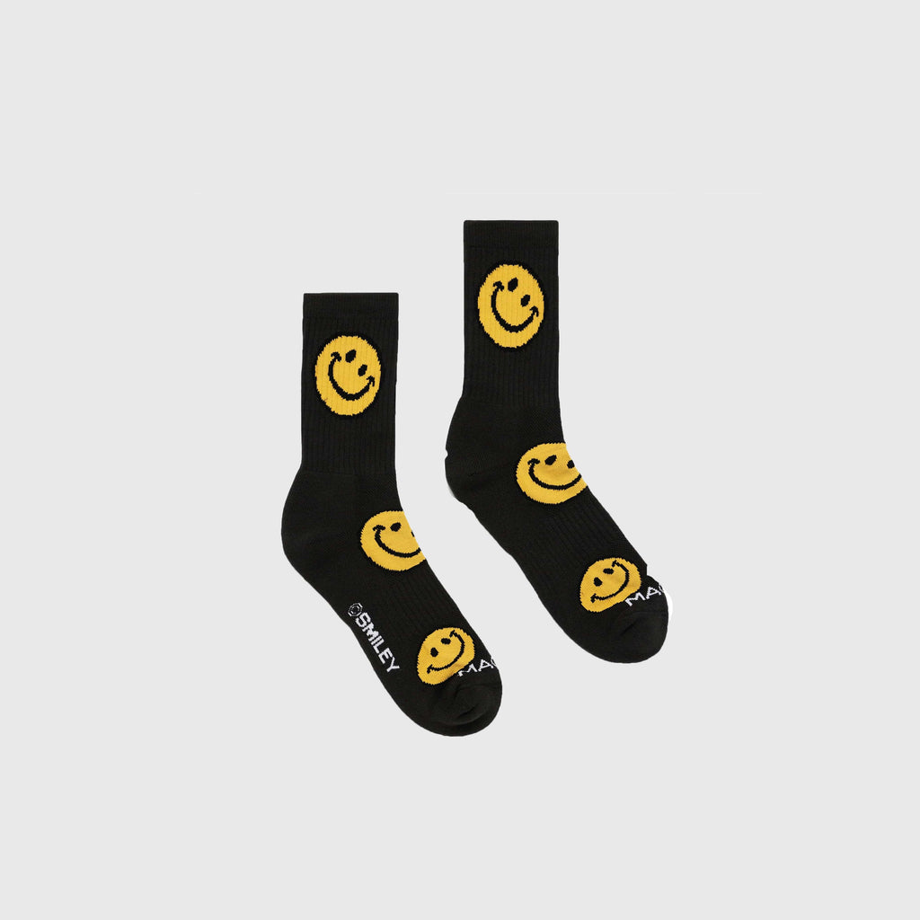 Market Smiley Vintage AOP Sock - Black