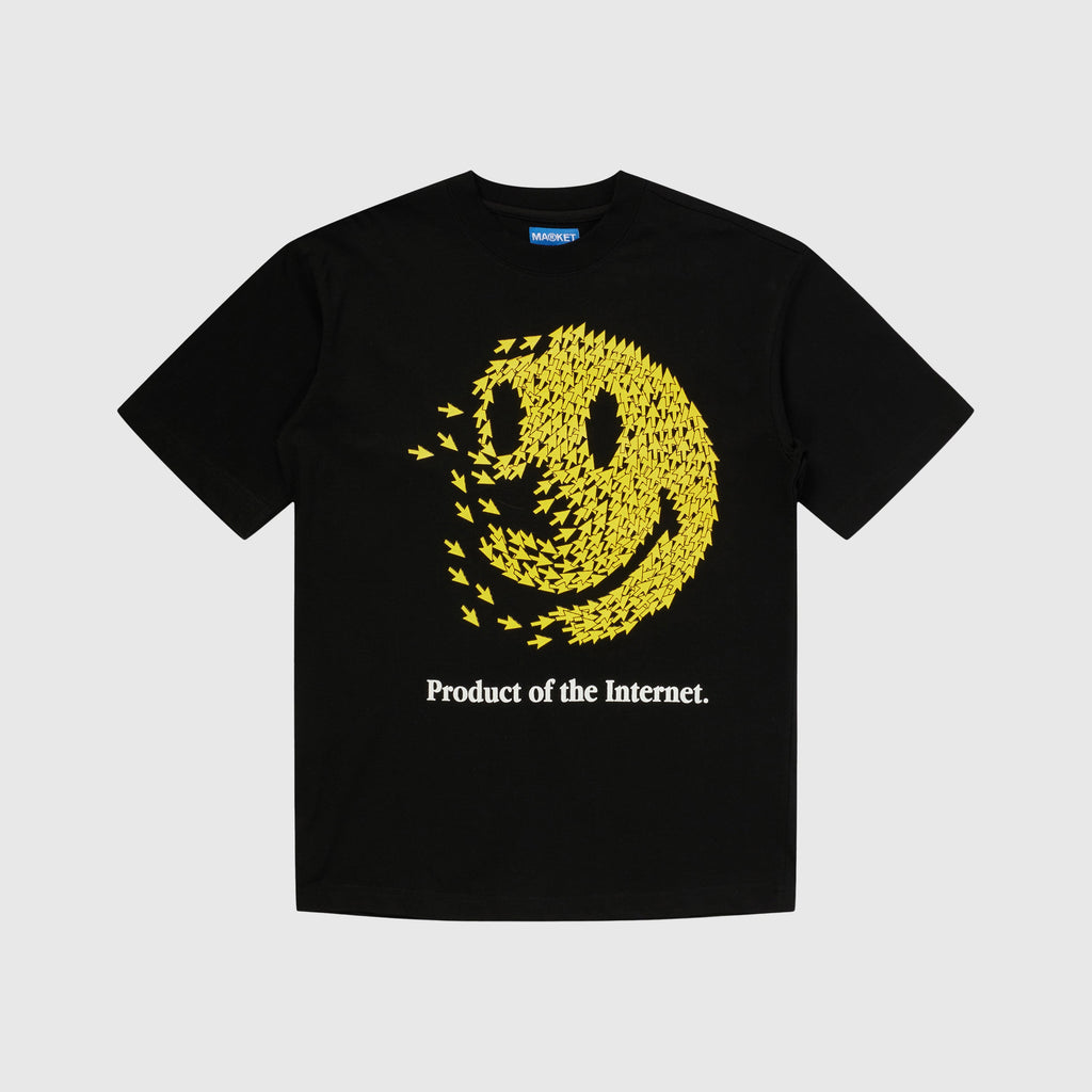Market Smiley Product Of The Internet Tee - Black - Front