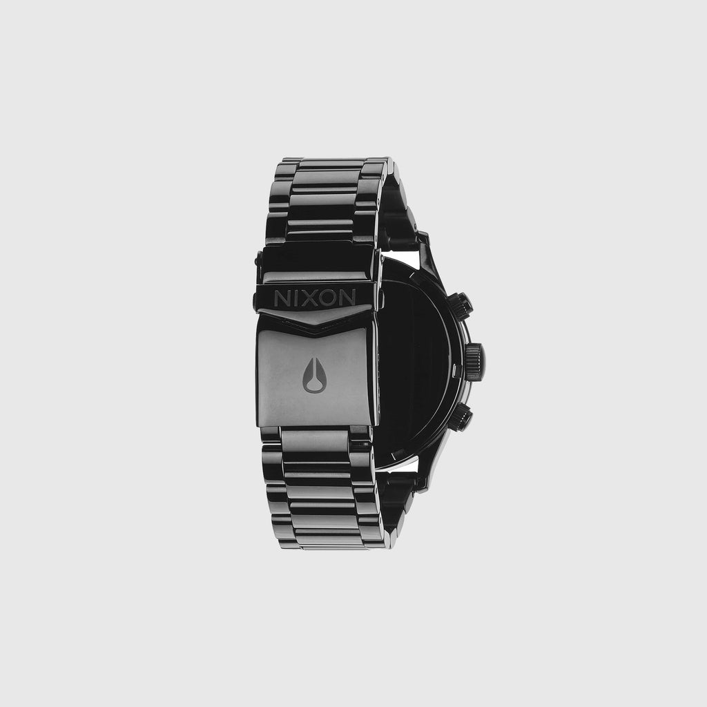 Nixon Sentry Chrono Watch - All Black - Back Of Watch With Nixon Logo