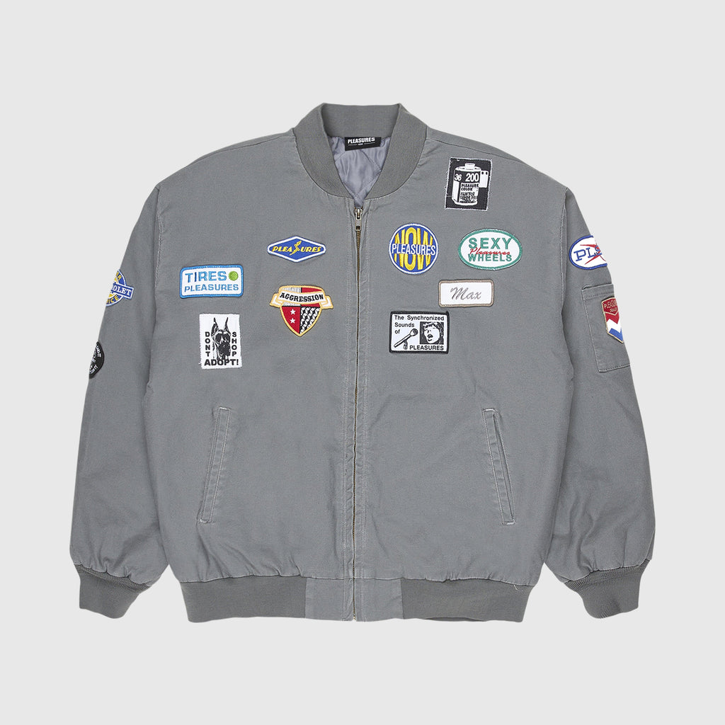 Pleasures Worms Mechanic Jacket - Grey Front