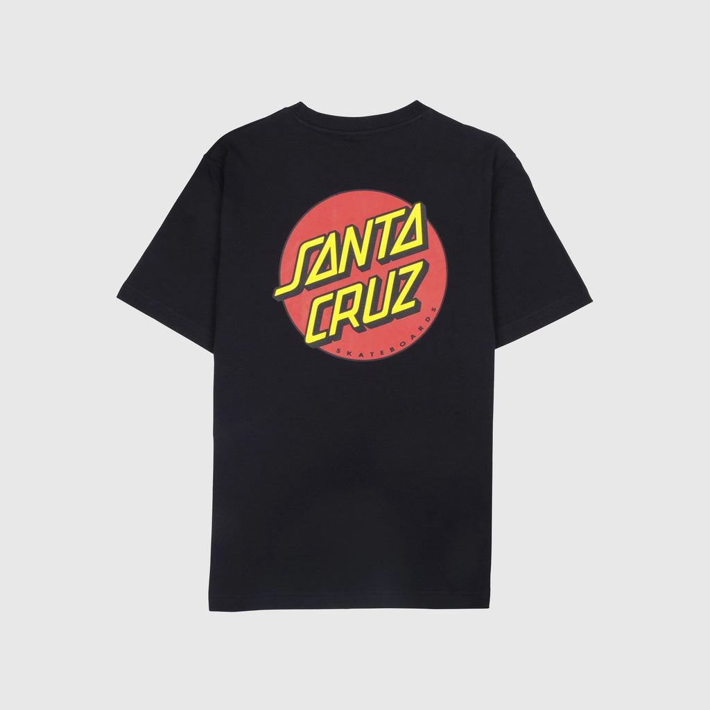 Santa Cruz SS Classic Dot Chest Tee - Black Back With Large Graphic