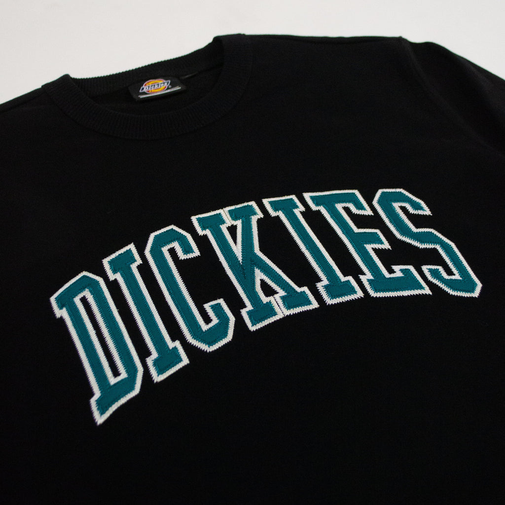 Dickies Aitkin Sweatshirt - Black / Deep Lake - Front Close Up
