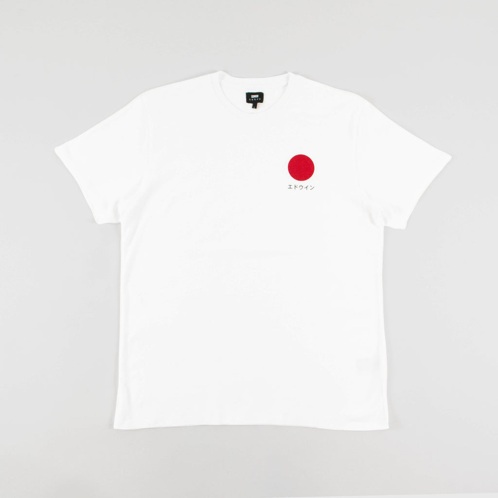 Edwin SS Japanese Sun - White Garment Washed Front View