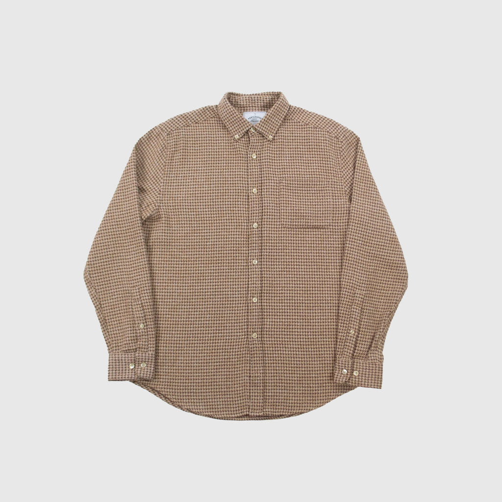 Portuguese Flannel Abstract Pide Poule Shirt - Brown - Front
