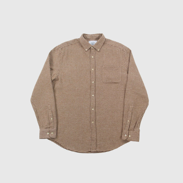 Portuguese Flannel Abstract Pide Poule Shirt - Brown - Front