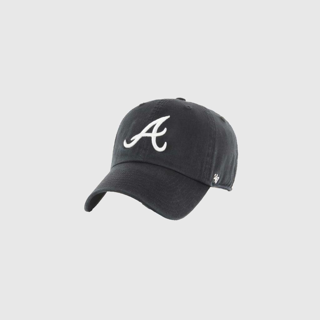 47 Brand MLB Atlanta Braves Clean Up Cap - Black - Front