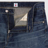 Edwin Regular Tapered Kaihara, Pure Indigo Stretch Denim - Blue Mid Dark Used - Close Up