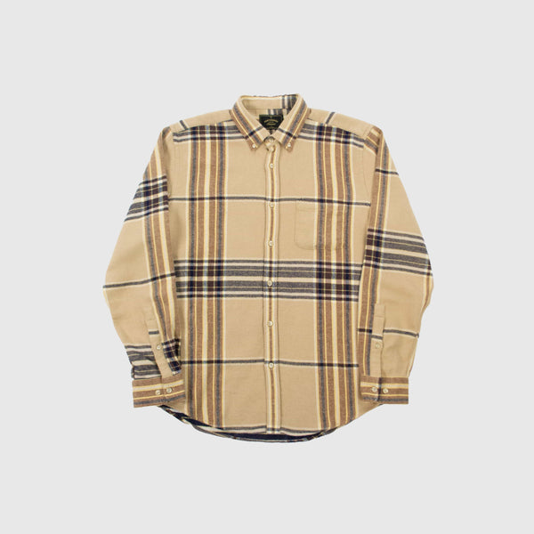 Portuguese Flannel Hazelnut Check ESP Shirt - Beige - Front