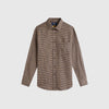Portuguese Flannel Abstract Pied Poule Shirt - Navy - Front