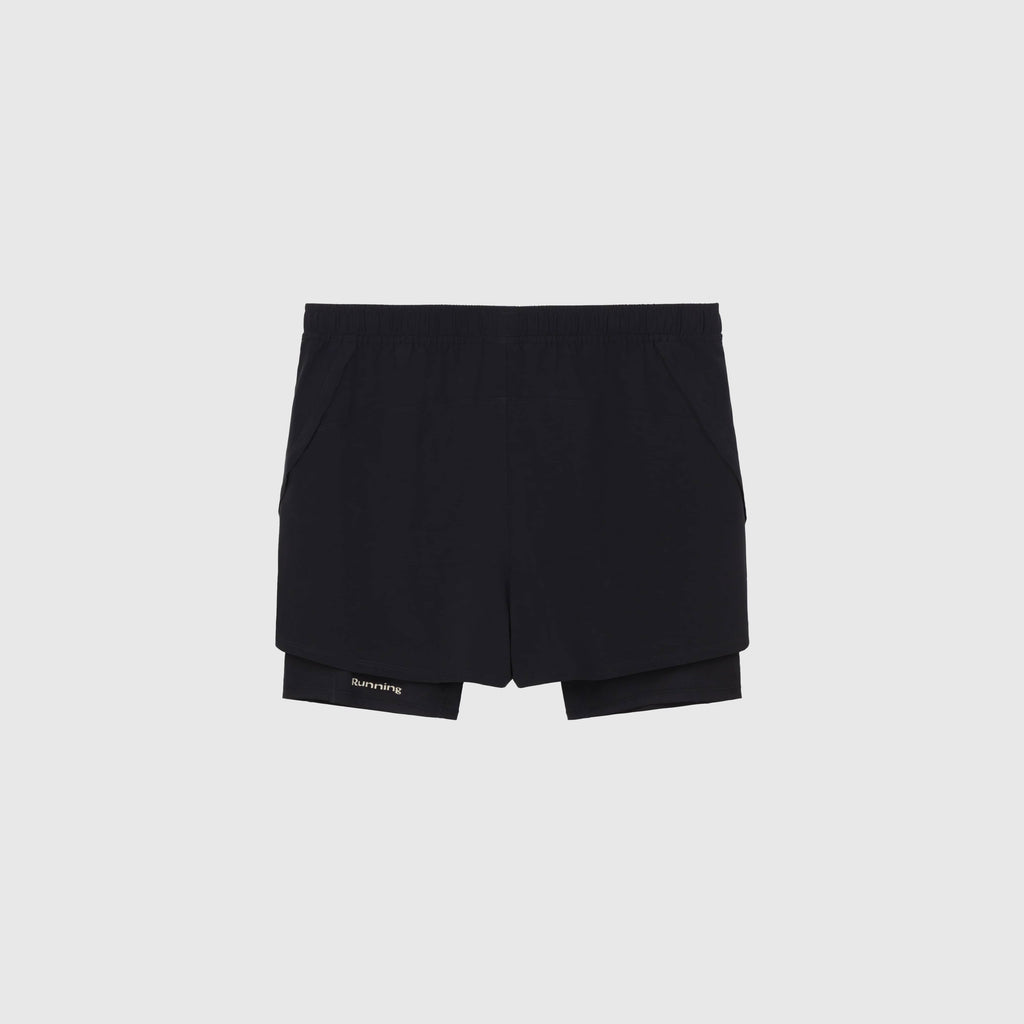 Acid Running 2-in-1 Shorts - Black - Back