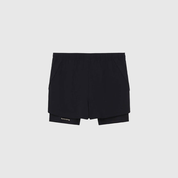 Acid Running 2-in-1 Shorts - Black - Back