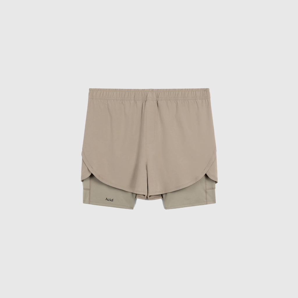 Acid Running 2-in-1 Shorts - Riverstone - Front
