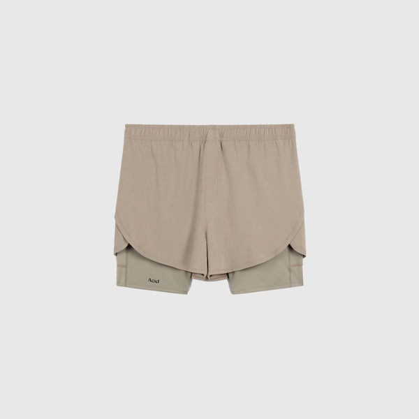 Acid Running 2-in-1 Shorts - Riverstone - Front