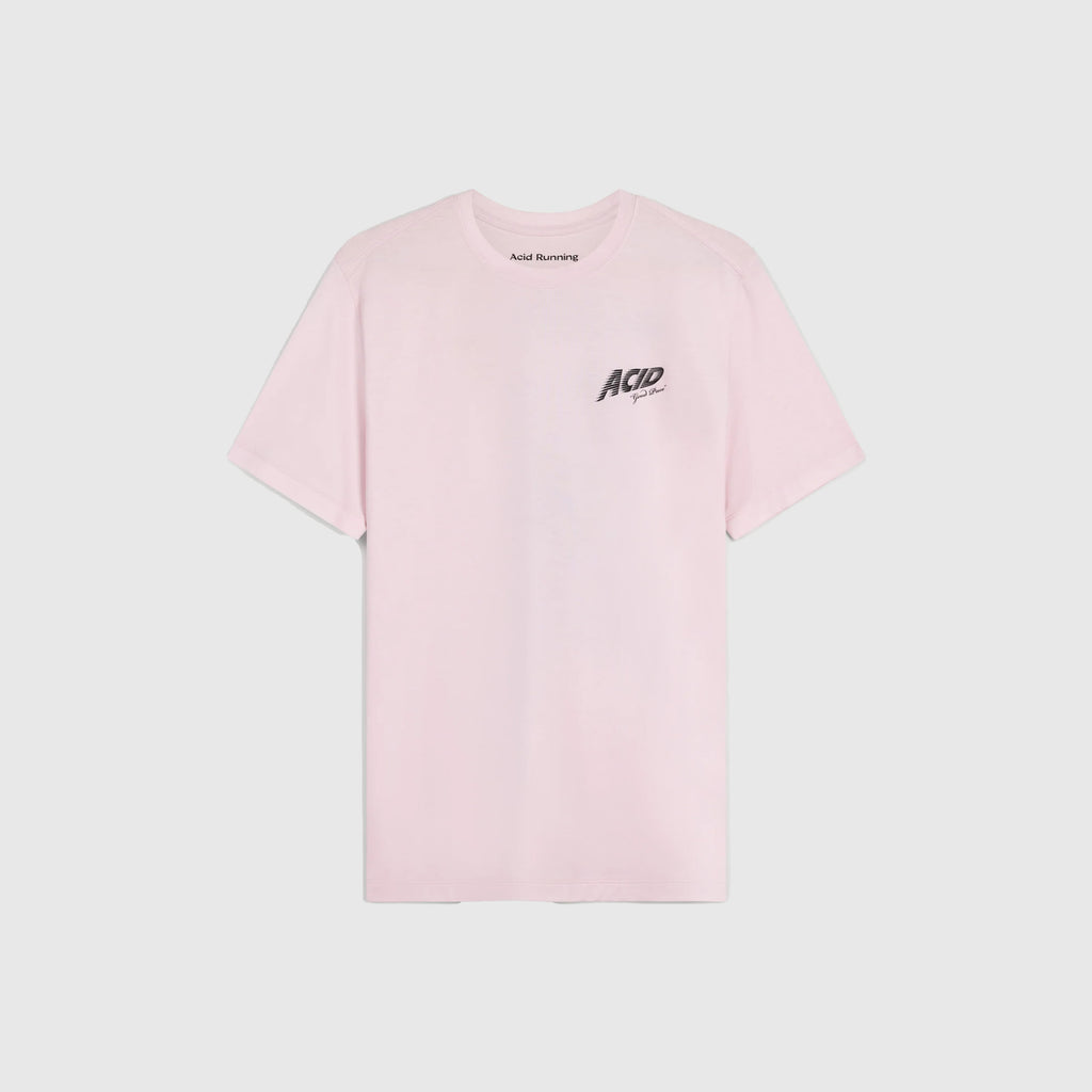 Acid Running Good Pace T-Shirt - Iced Pink - Front