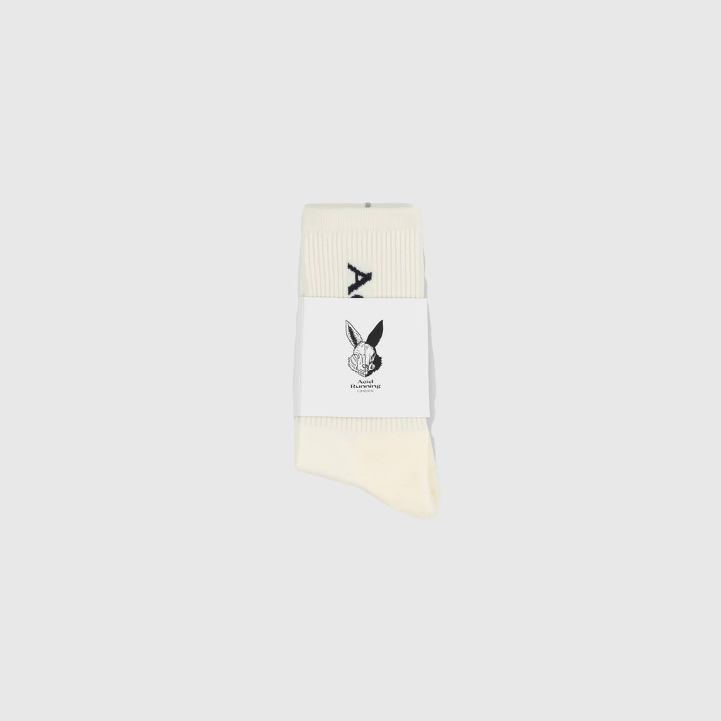 Acid Running Logo Socks - Bone