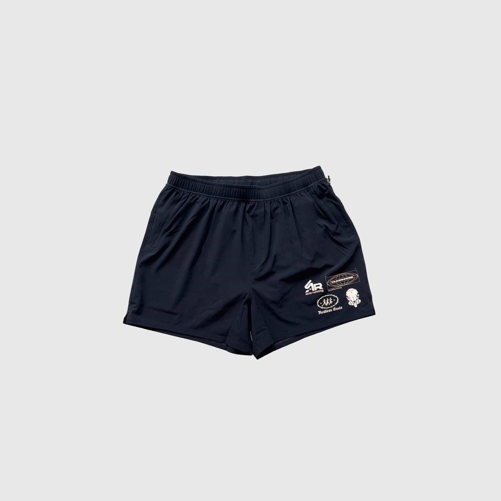 Acid Running Mens Race Unit Shorts - Black - Front