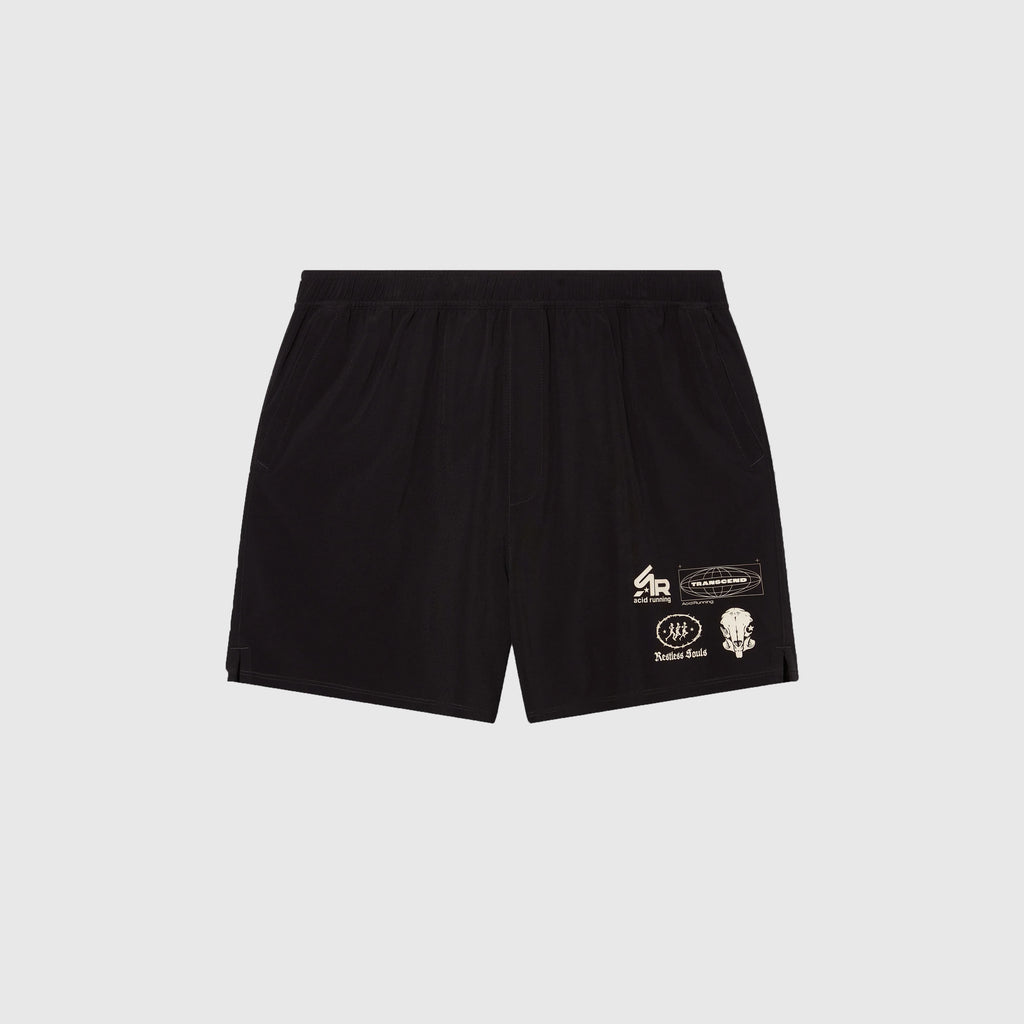 Acid Running Mens Race Unit Shorts - Black - Front