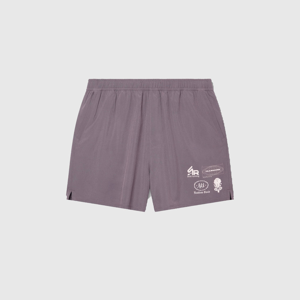 Acid Running Mens Race Unit Shorts - Shadow Taupe - Front