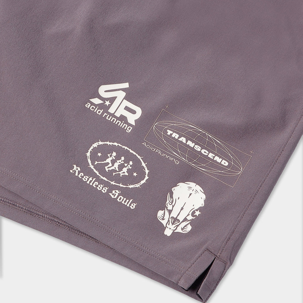 Acid Running Mens Race Unit Shorts - Shadow Taupe - Front