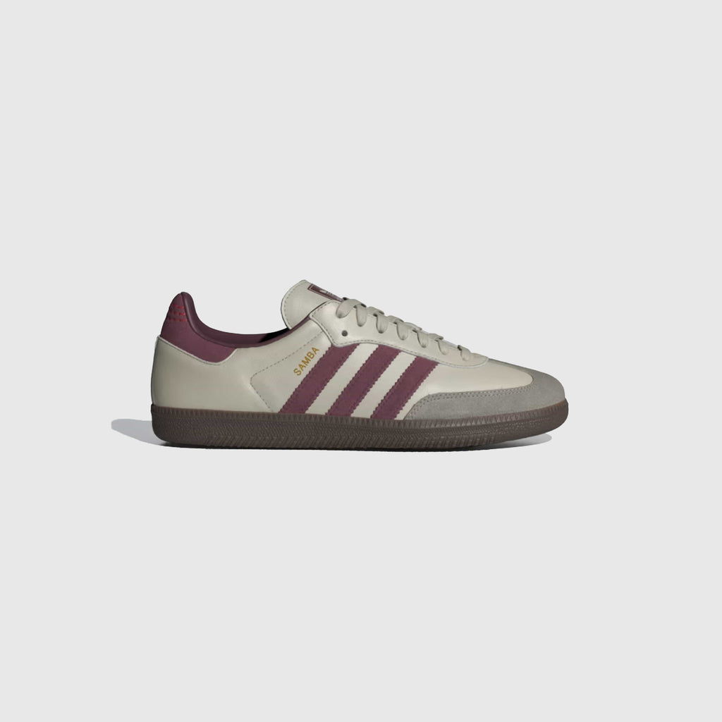 Adidas Samba OG - Putty Grey / Maroon / Gold Metallic