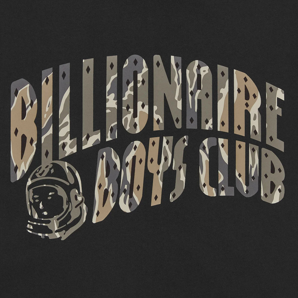 Billionaire Boys Club Camo Arch Logo Tee - Black - Front Close Up