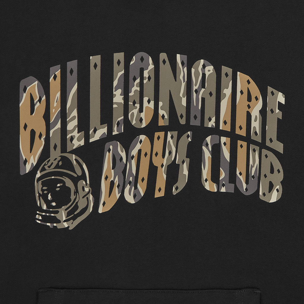 Billionaire Boys Club Camo Arch Logo Popover Hood - Black - Front Close Up