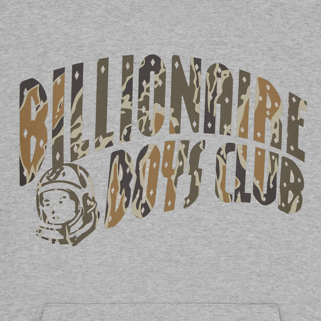 Billionaire Boys Club Camo Arch Logo Popover Hood - Heather Grey - Front Close Up