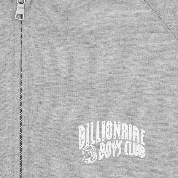 Billionaire Boys Club Small Arch Logo Zip Through - Heather Grey - Front Left Chest Close Up