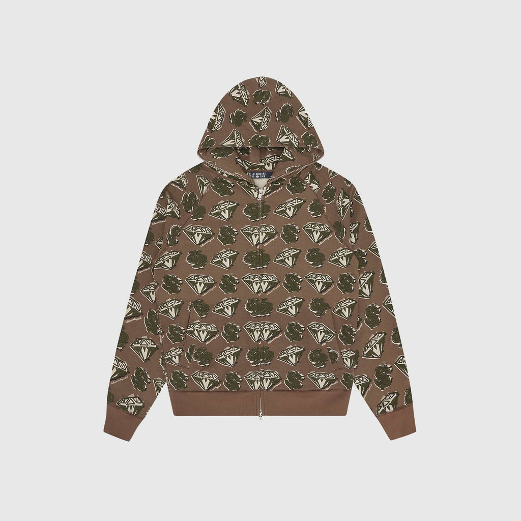 Billionaire Boys Club Diamonds & Dollars Zip Through Hood - Khaki