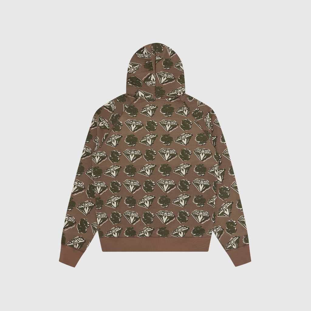 Billionaire Boys Club Diamonds & Dollars Zip Through Hood - Khaki Back