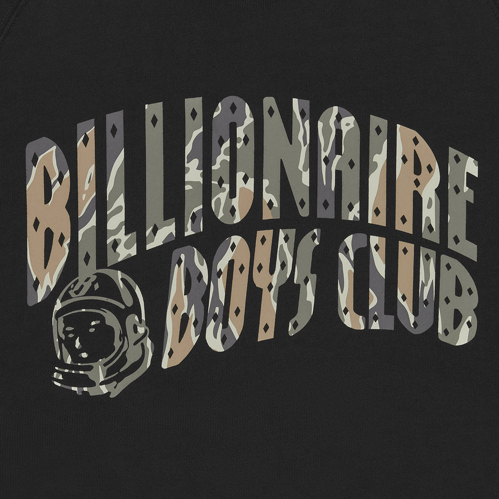 Billionaire Boys Club Camo Arch Logo Crewneck - Black graphic
