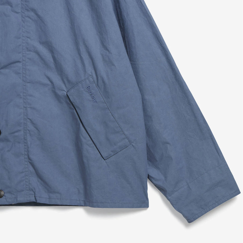 Barbour Transport Casual Jacket - Washed Blue - Front Close Up