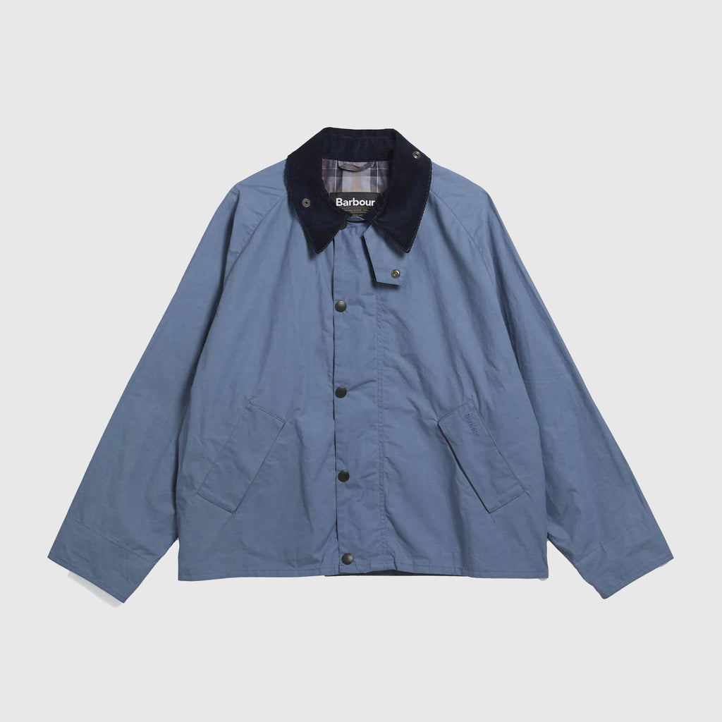 Barbour Transport Casual Jacket - Washed Blue - Front