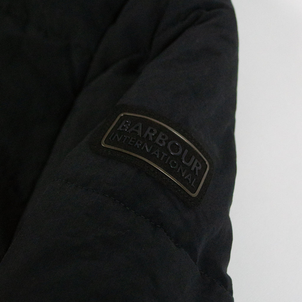 Barbour International Thornham Puffer Jacket - Black - Front Close Up